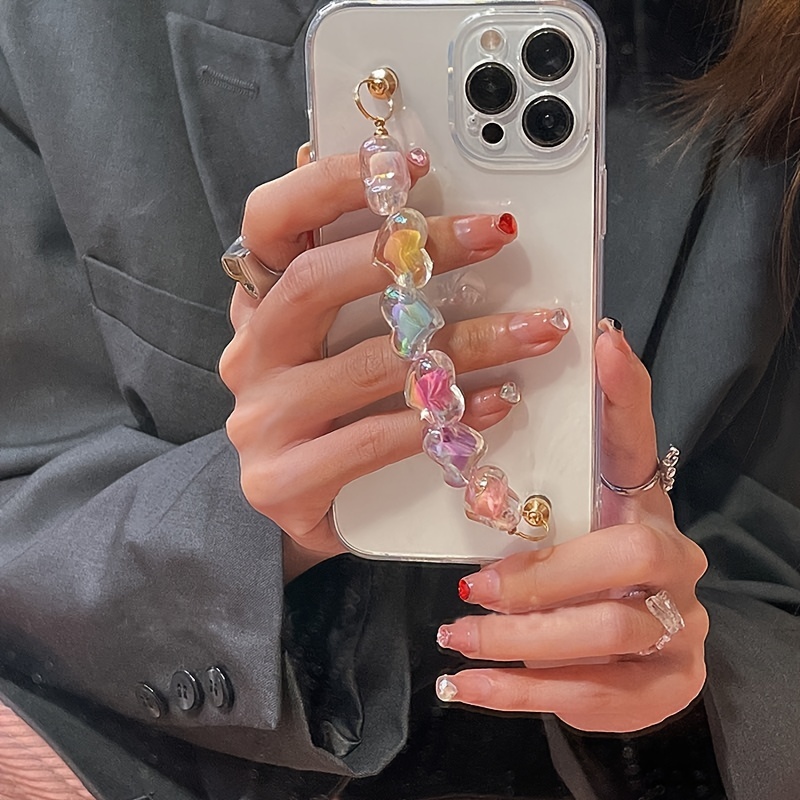 Peach Blossom Liquid Glitter Phone Case With Bracelet For iPhone 11 12 Pro  Max X