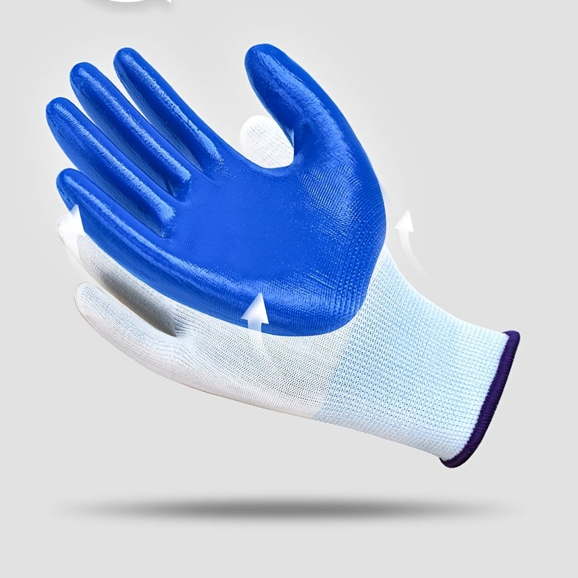 Cheap 3-Pairs Nitrile Impregnated Work Gloves Safety Gloves for Gardening  Maintenance Warehouse for Men