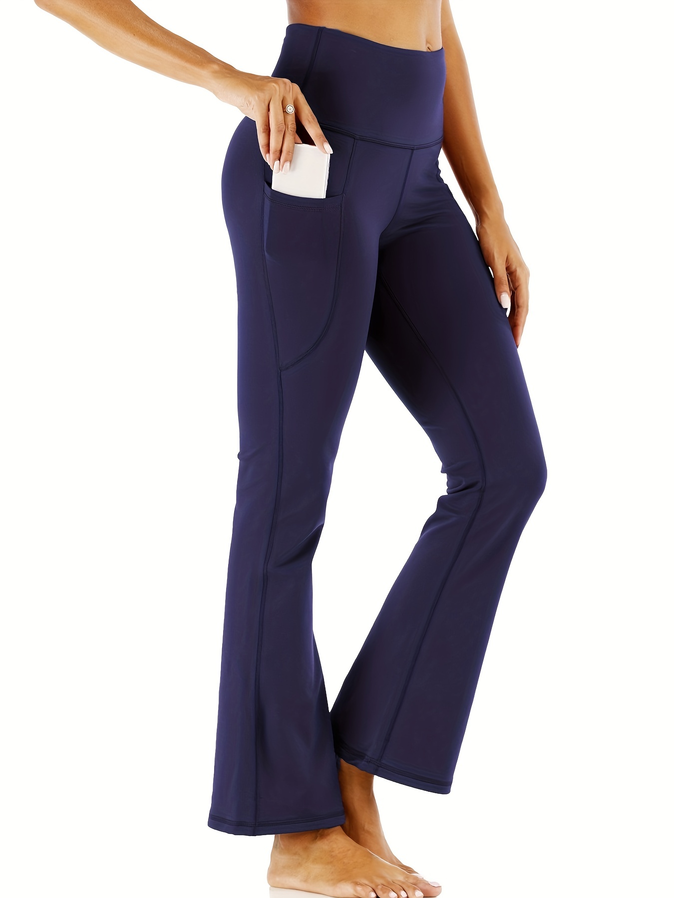 Essential Bootcut Yoga Pants, Side Pockets (Navy Blue) – Yogipace