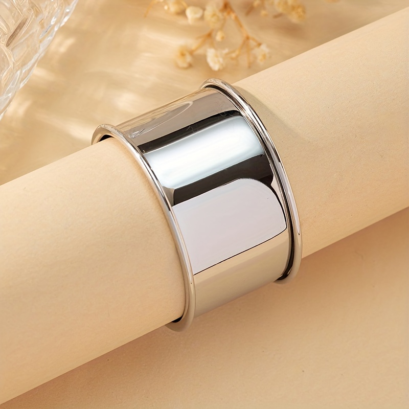 Personality Silver Wide Cuff Bangle, Stainless Steel