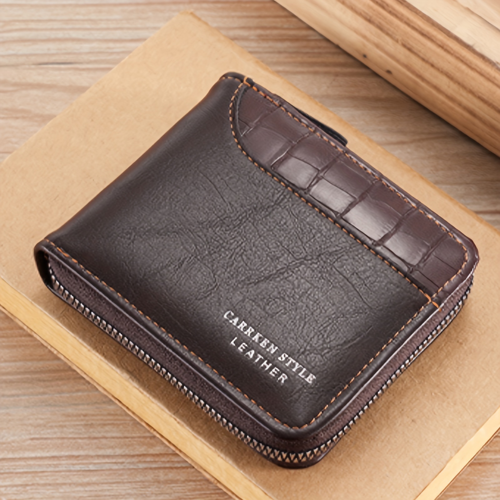 Vintage Men Wallets Long Style High Quality Card Holder Male Purse Zipper  Large Capacity Brand Genuine Leather Wallet for Men