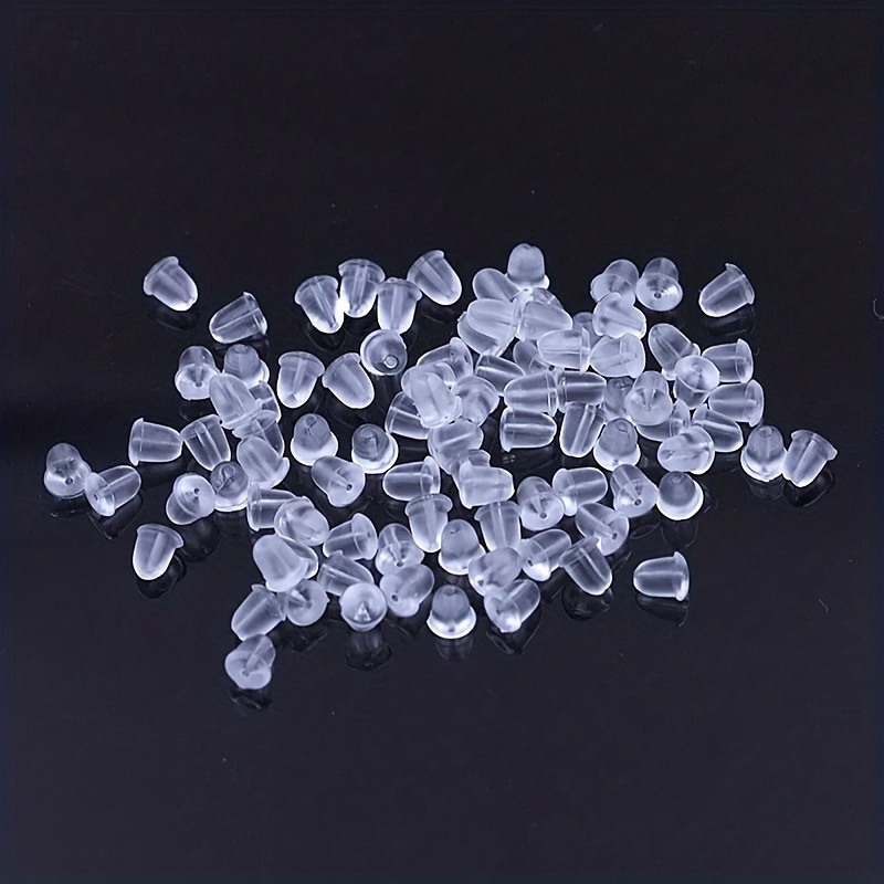 500pcs Clear Rubber Earring Silicone Ear Plug