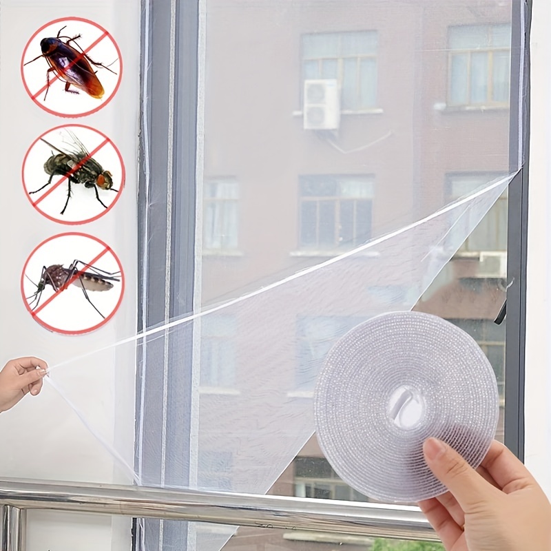 

1pc Black And White Mosquito-proof Window Screen Diy Mosquito-proof Screen Mesh Invisible And Easy Mosquito-proof Screen With Magic Tape Living Room Home Decor