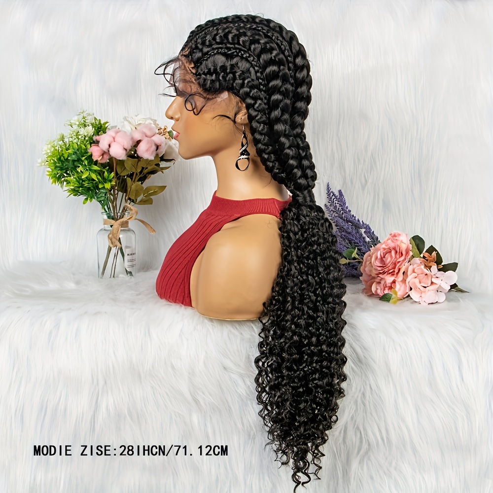 Lightweight Synthetic Lace Cornrow Braid Wig Dutch Braids Temu