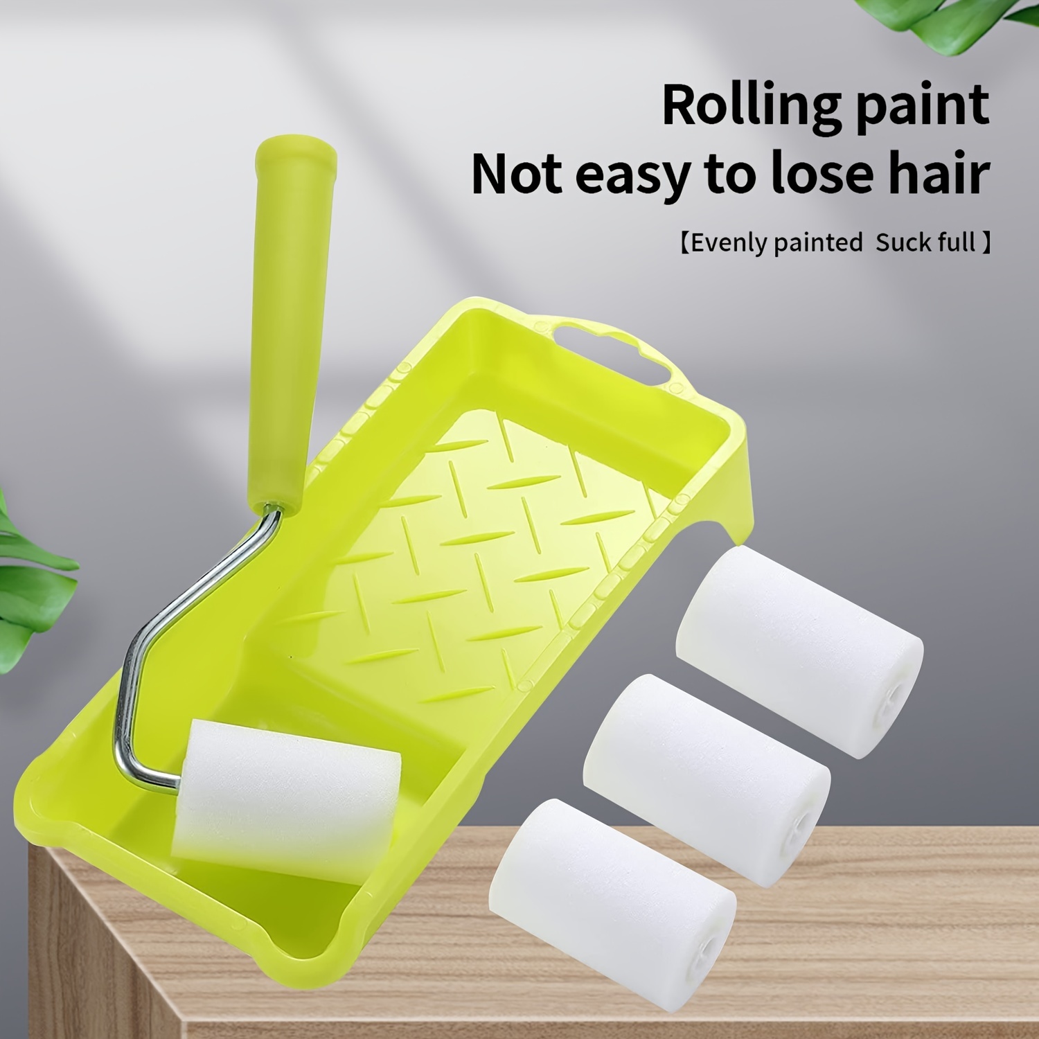 Mini Paint Roller Kit With Frame And Tray - Temu