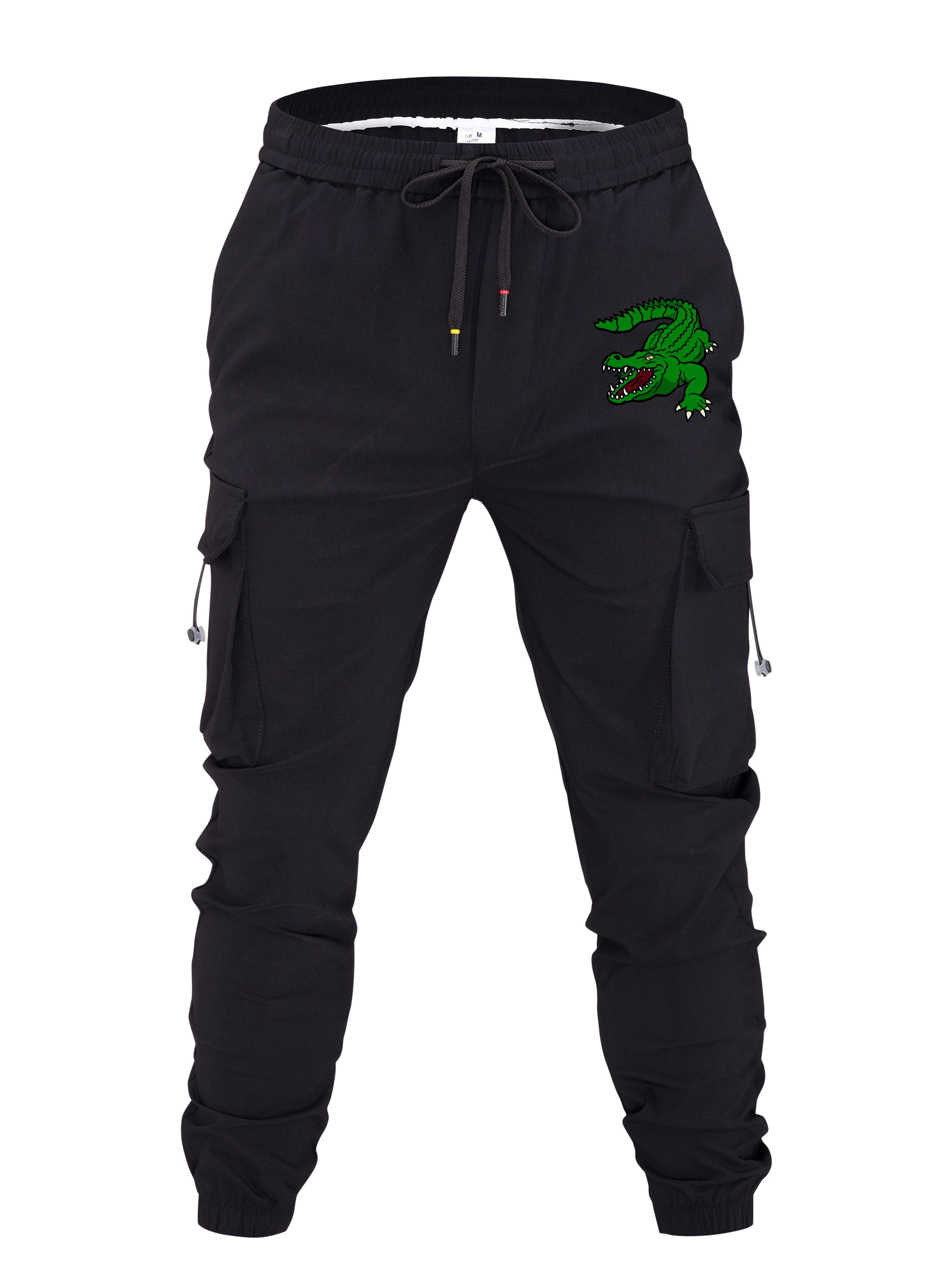 Men's Casual Black Design Cargo Pants - Temu