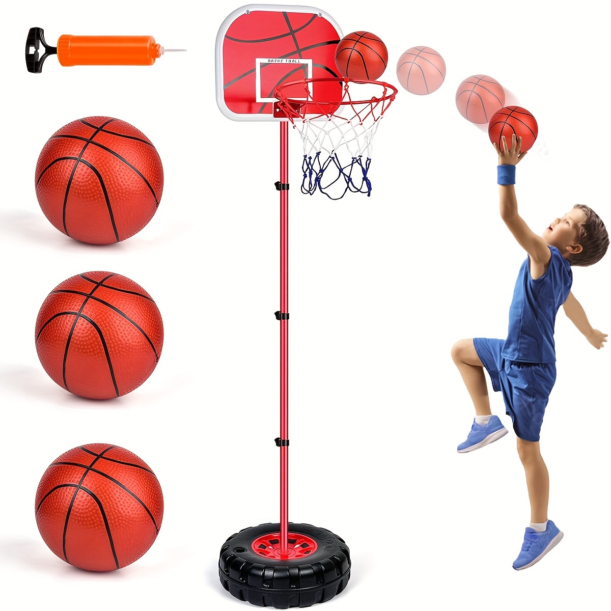 Panier De Basket-ball, Ensemble De Basket-ball Jouet De Support De Basket-ball,  Buts De Basket-ball Réglables En Hauteur Pour Intérieur Et Extérieur Pour  Tout-petits Garçons