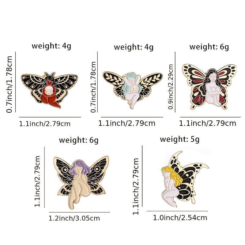 Butterfly Fairy Enamel Pins Animal Insect Lapel Pin for Clothes Metal  Badges