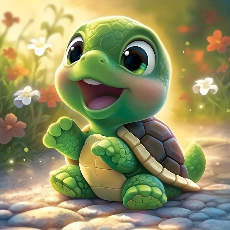 Diy 5d Diamond Painting Set Animal Series Little Turtle - Temu