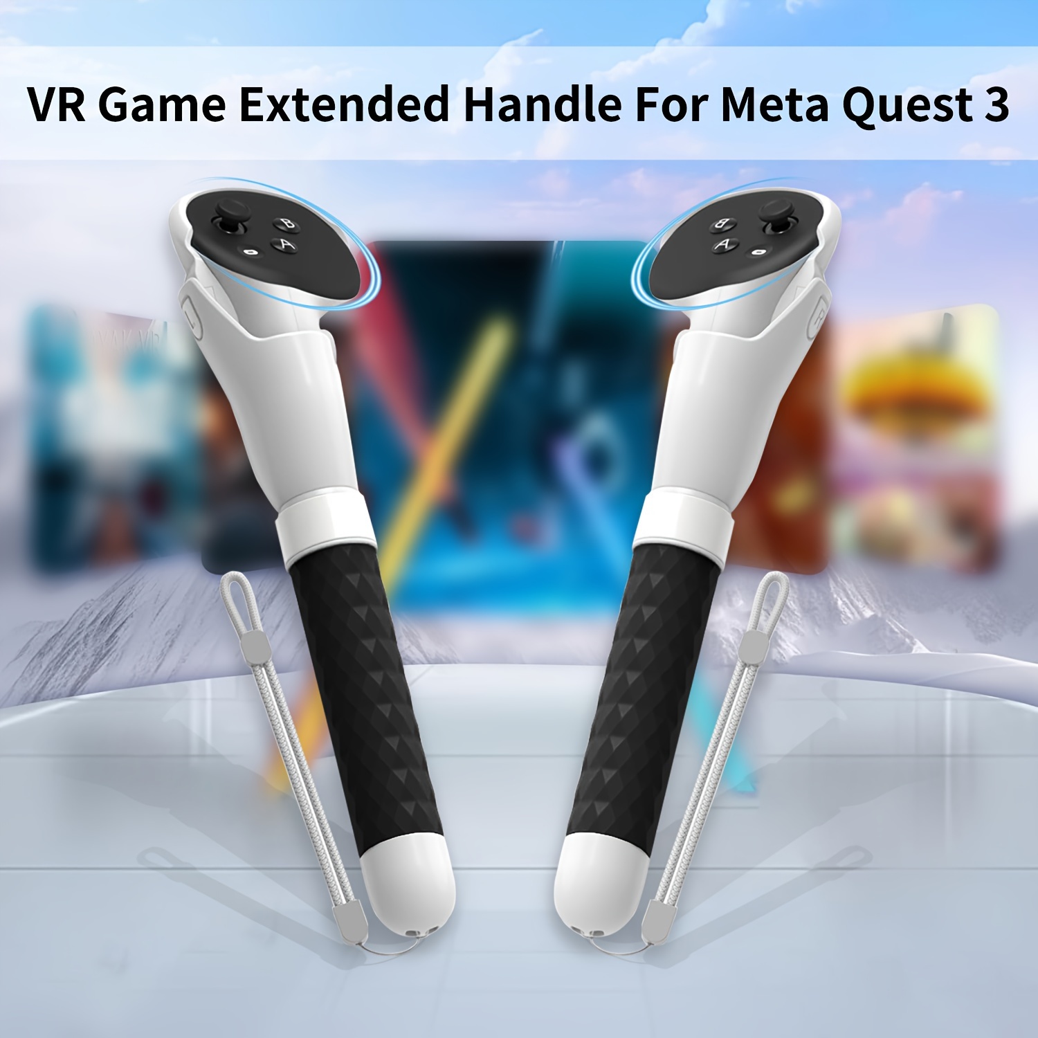  DEVASO Handle Attachments for PSVR2 Controller Accessories,  Beat Saber Walkabout Mini Golf Drums Rock Extension Grip for Playstation VR2,  VR Game Handle Accessories Compatible with PS VR2 : Video Games
