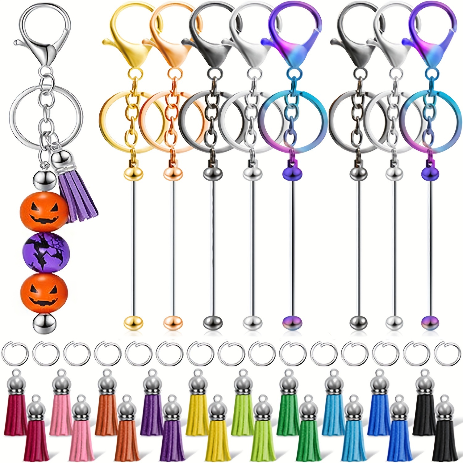 Keychain Production Supplies Kit With 50 Chain Keychains And - Temu