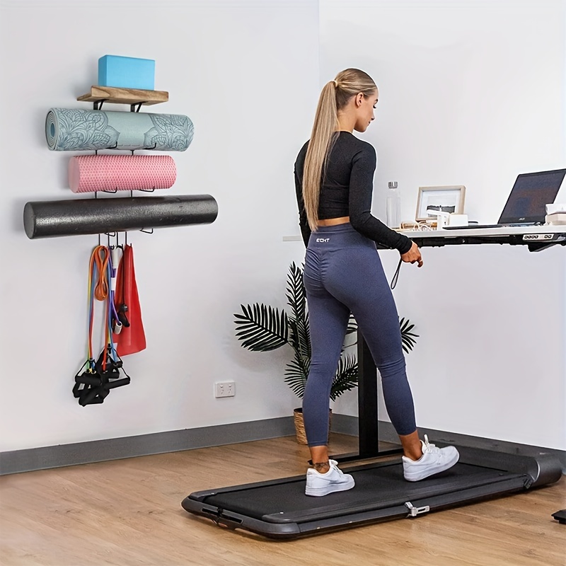 Black Wall Mount Yoga Mat Holder, Home Gym Yoga Mat Storge Rack, Adjustable  Wall Organizer, Storing 9 Pilates Mat/Exercise Mat/Foam Roller
