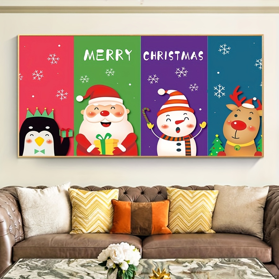 Christmas 5d Diy Large Size Square Artificial Diamond - Temu