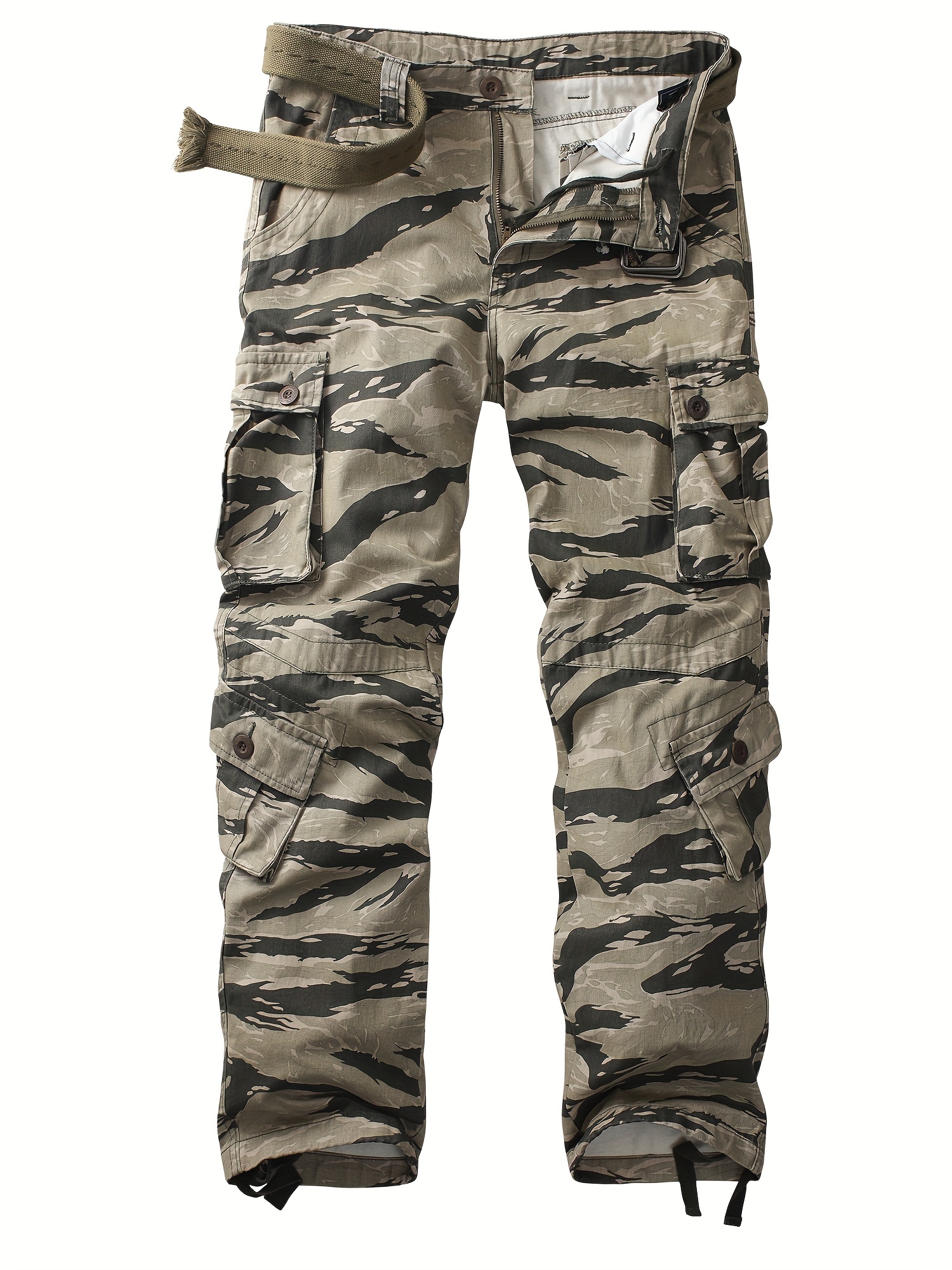 Men's Camouflage Cargo Pants Trousers Pockets Loose Casual Streetwear Hip  Hop