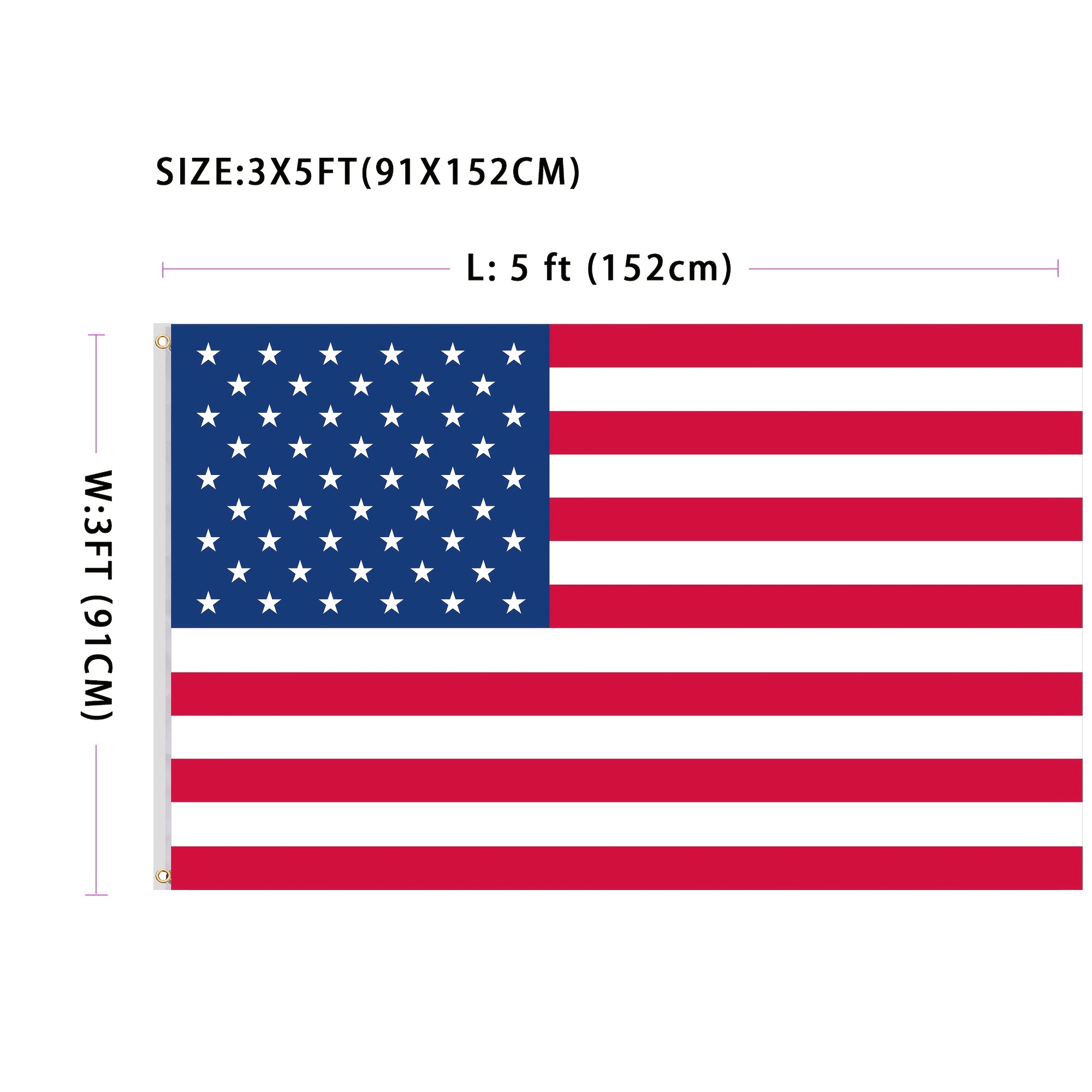 vibrant and durable american us flag 3x5 ft canvas header double stitched uv fade resistant with brass grommets