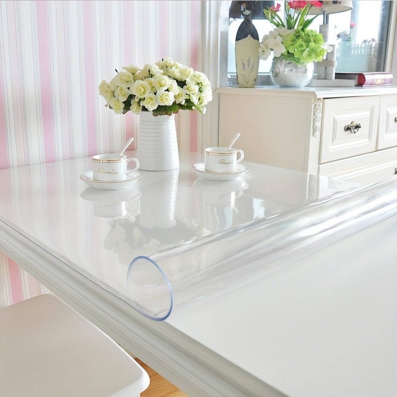 Mantel impermeable de PVC transparente protector de mesa 1/1.5/0.079 in  lavable para sala de estar, cocina, personalizable (color : 0.059 in,  tamaño