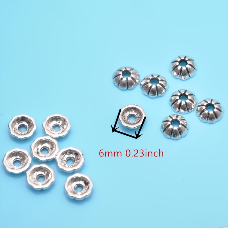 Alloy Beads Ancient Charms Flower Shape Receptacle End - Temu