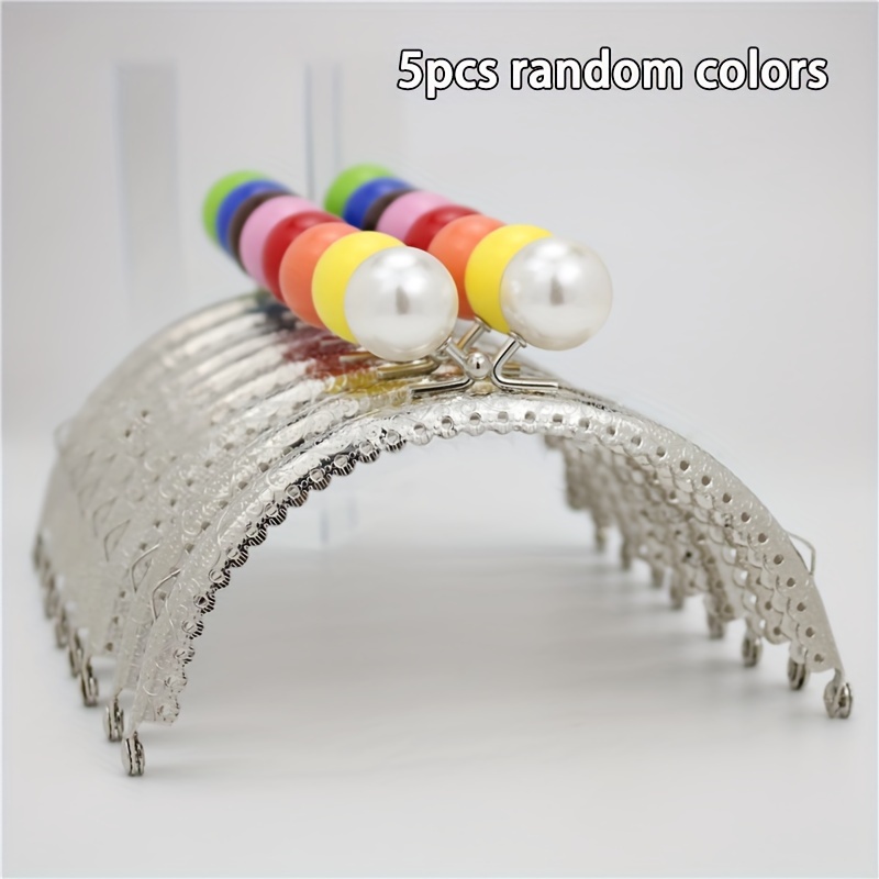 TEMU Juego de 5 piezas de plateado para billetera DIY de 12.5 cm/4.93 pulgadas, con hebilla de de metal y color de cuenta aleatorio, accesorios, para