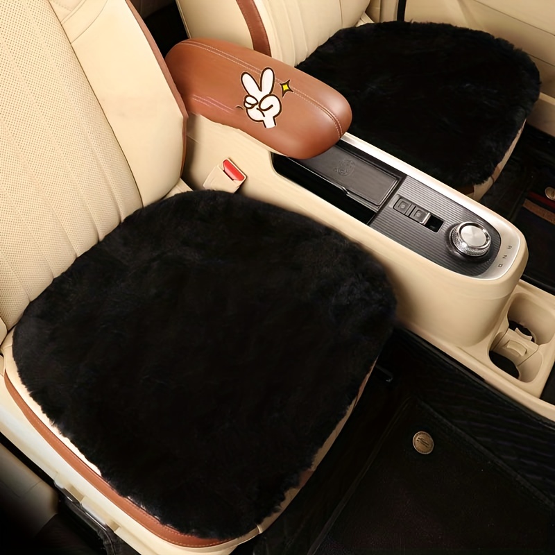 Car Seat Cushion Winter Plush Single Piece Car Interior Seat - Temu