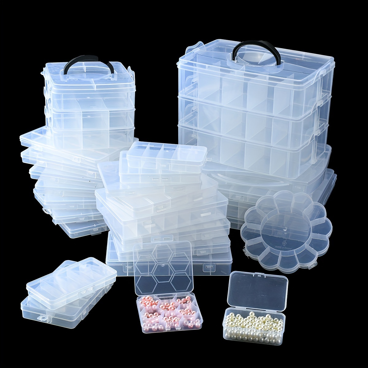 Clear Plastic Pen Case Transparent Storage Box Small Items - Temu
