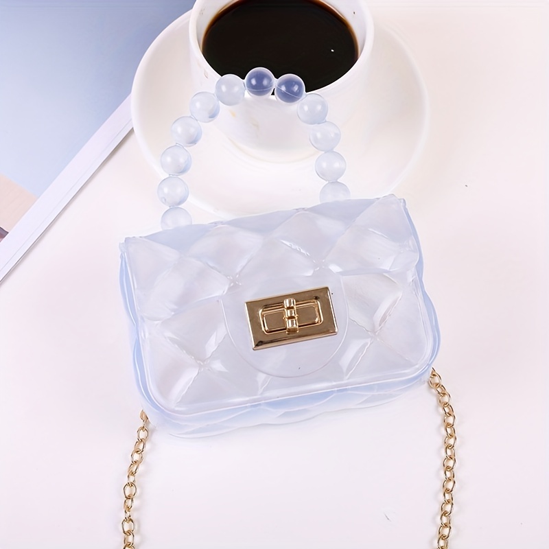 Clear Transparent jelly Shoulder Bag Gradient Candy Color Chain Messenger  Bag