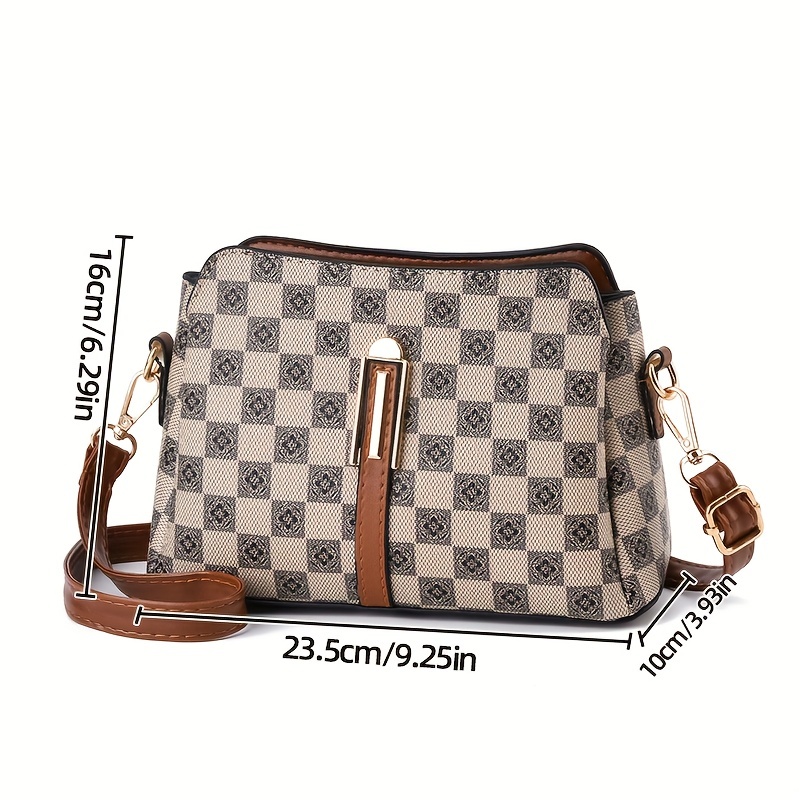 Vintage Geometric Crossbody Bag, Retro Pu Shoulder Bag, Women's Classic  Handbag & Phone Purse - Temu