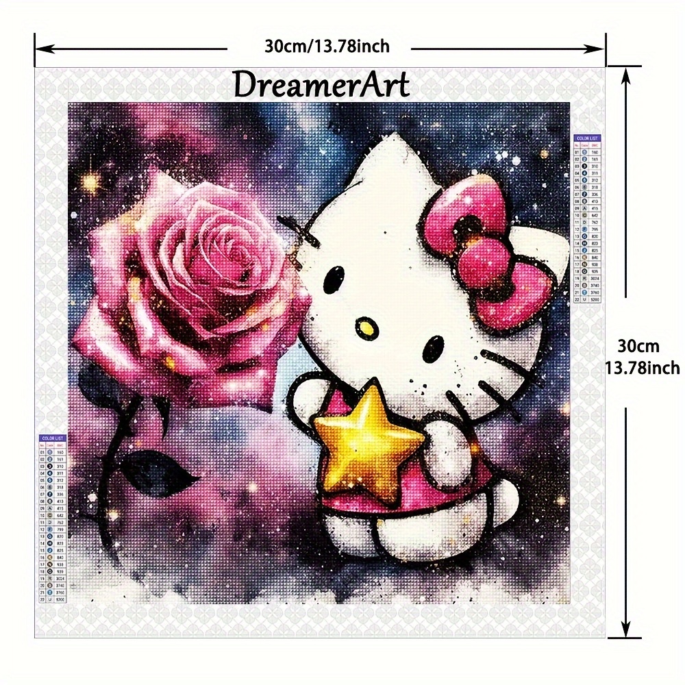 30*40cm/11.8*15.75inch Diamond Painting Kit Sanrio Hello Kitty Full Round  Diamond Mosaic 5D DIY Diamond Art Home Decoration