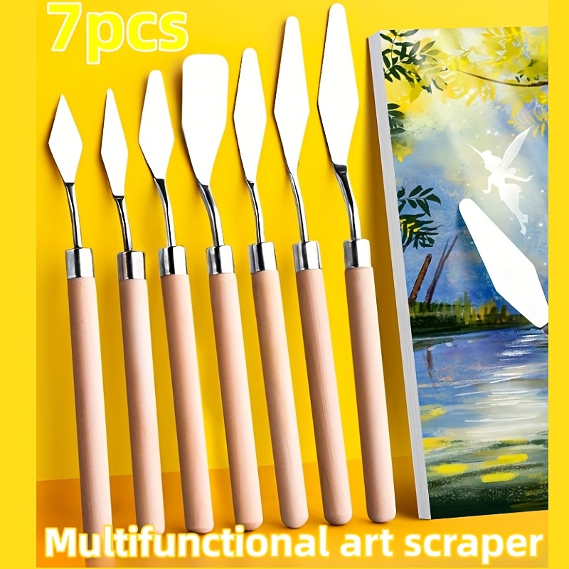 New 7Pcs Scratch Art Tools Set with Bamboo Sticks Scraper Scratch
