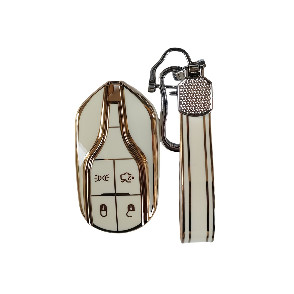 VSLIH Universal Premium Car Key Fob Case Genuine Leather Car Smart Key Fob Holder for Remote Key Fob
