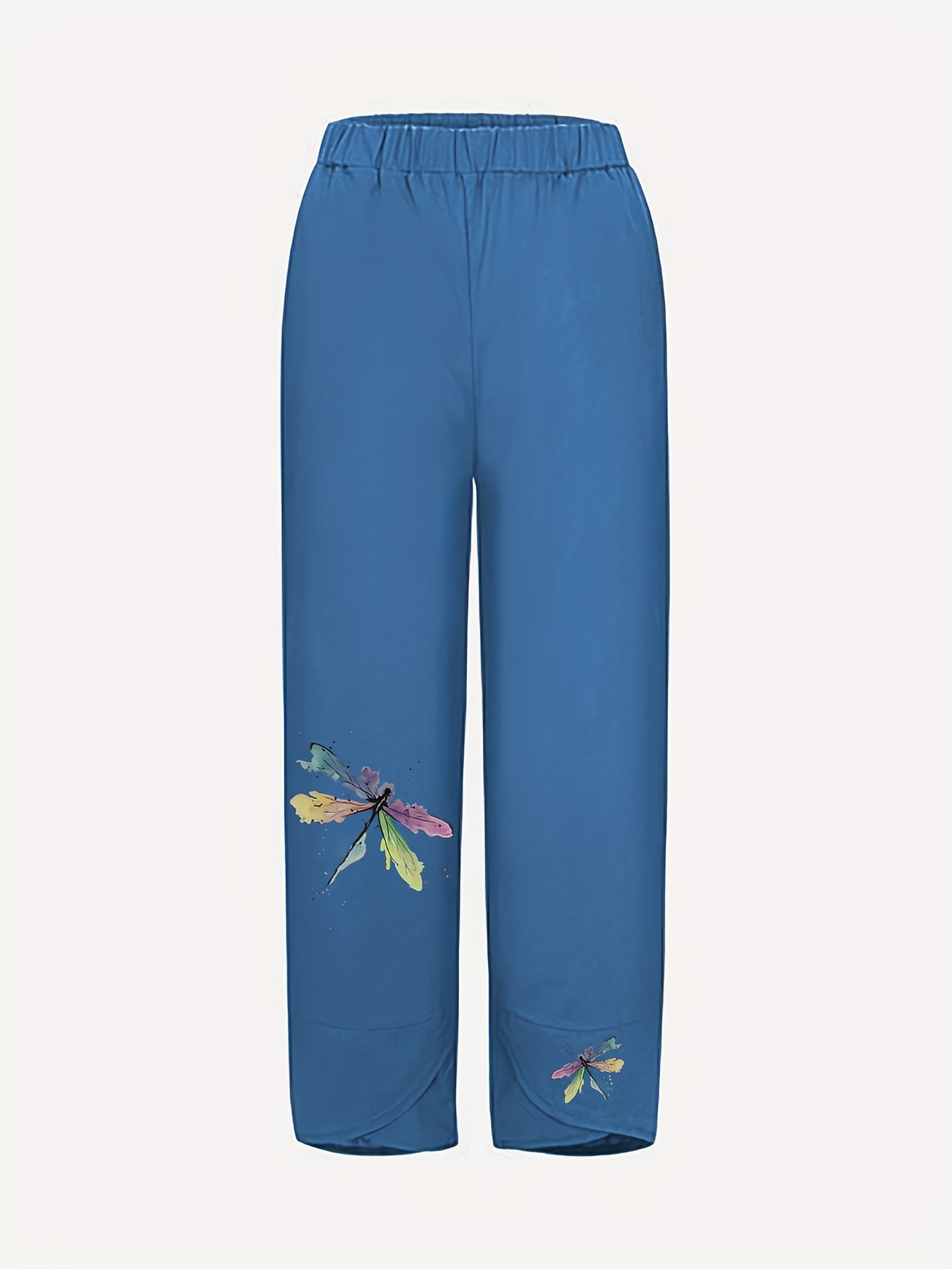 Silk Blue Pants Women, Summer Blue Women Pants