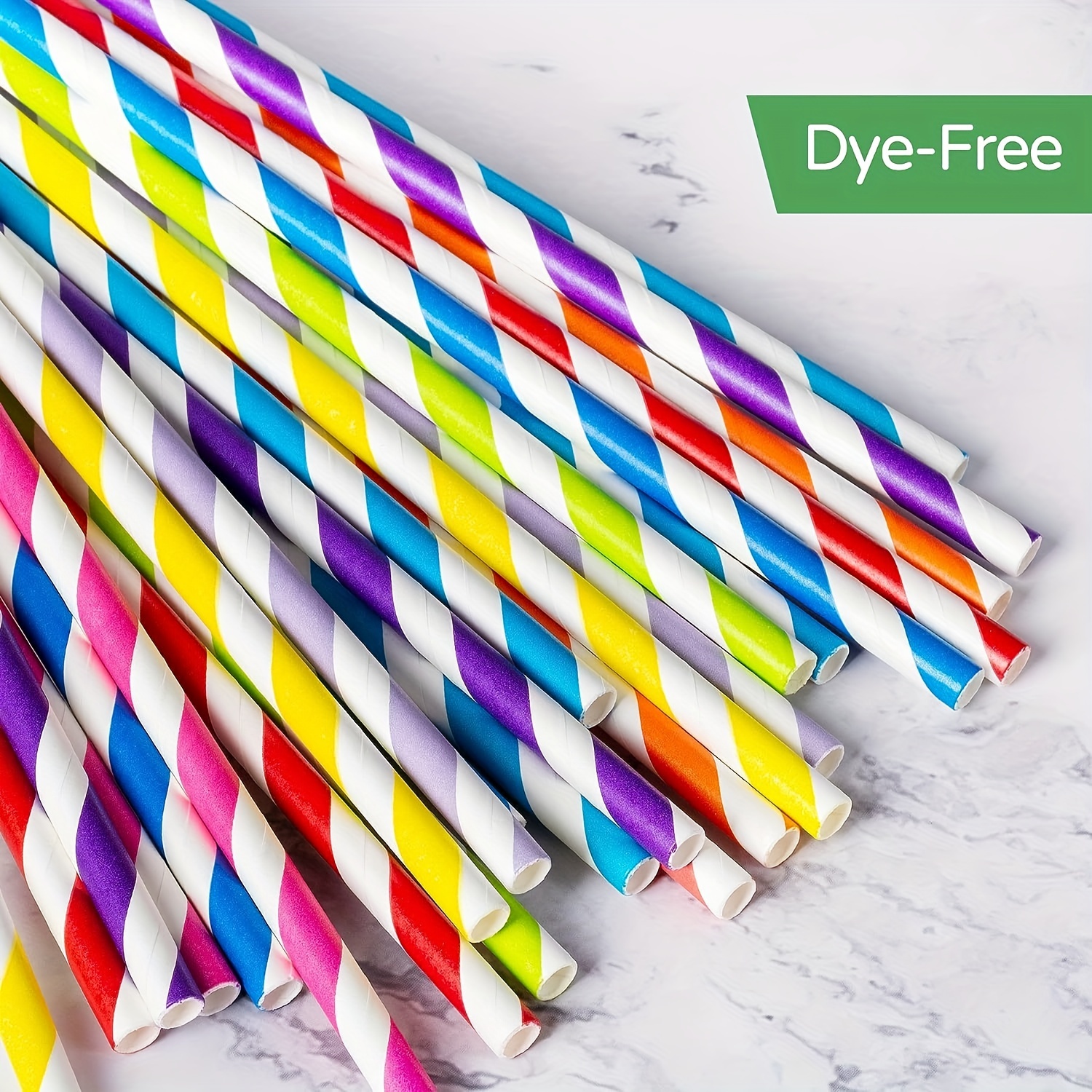 50 Yellow Biodegradable Paper Straws for Cocktails, Milkshakes, Coffee