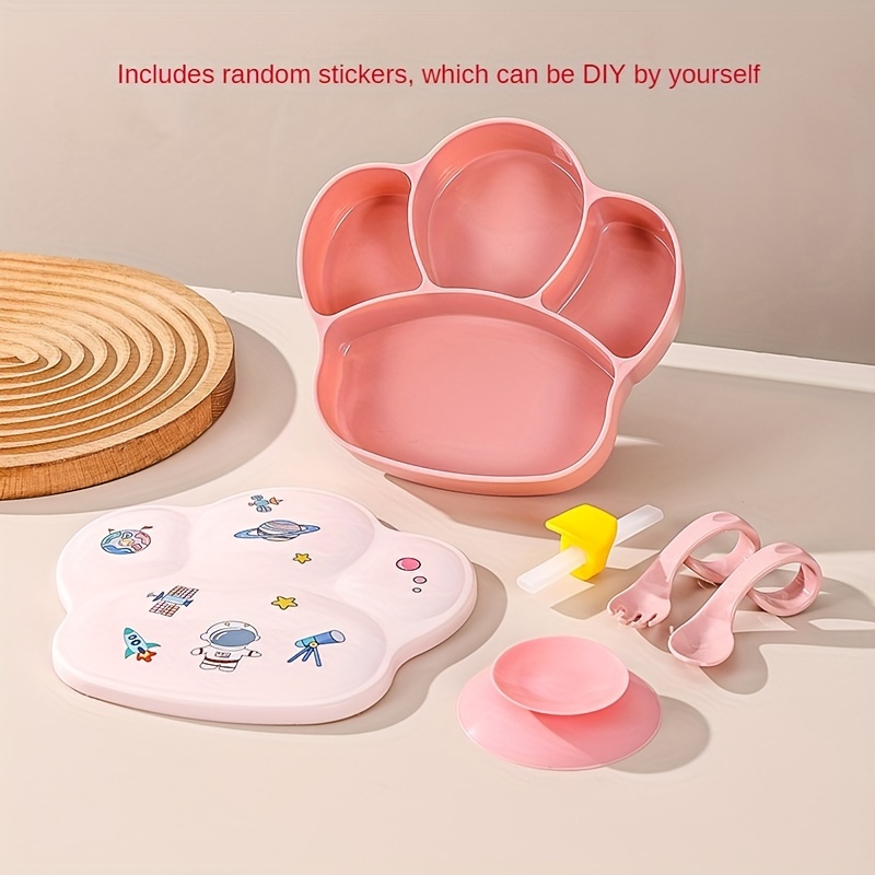 Baby Lunch Box With Cutlery Set And Straw Cute Cat Claw - Temu