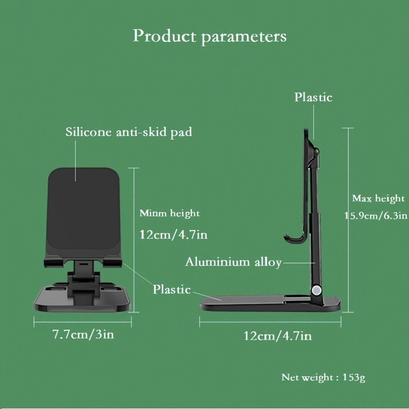 Tragbare, Ultradünne, Faltbare Handy-Desktop-Halterung, Frei Hebende,  7-Gang-verstellbare, Rutschfeste Basis - Temu Germany