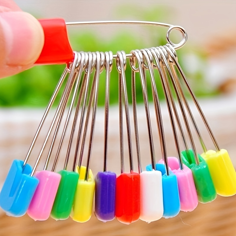 Safety Pins Assorted Color Plastic Head Cloth Pins Stainless - Temu United  Arab Emirates