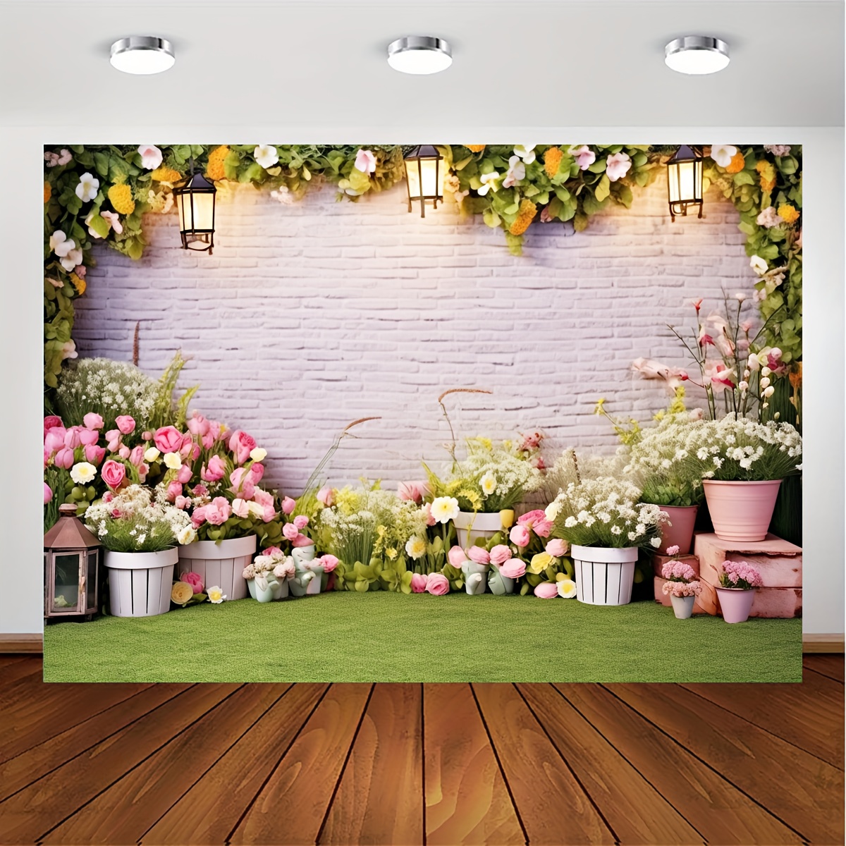 Flower Wall Photography Backdrop Vinyl Spring Photo Props Easter