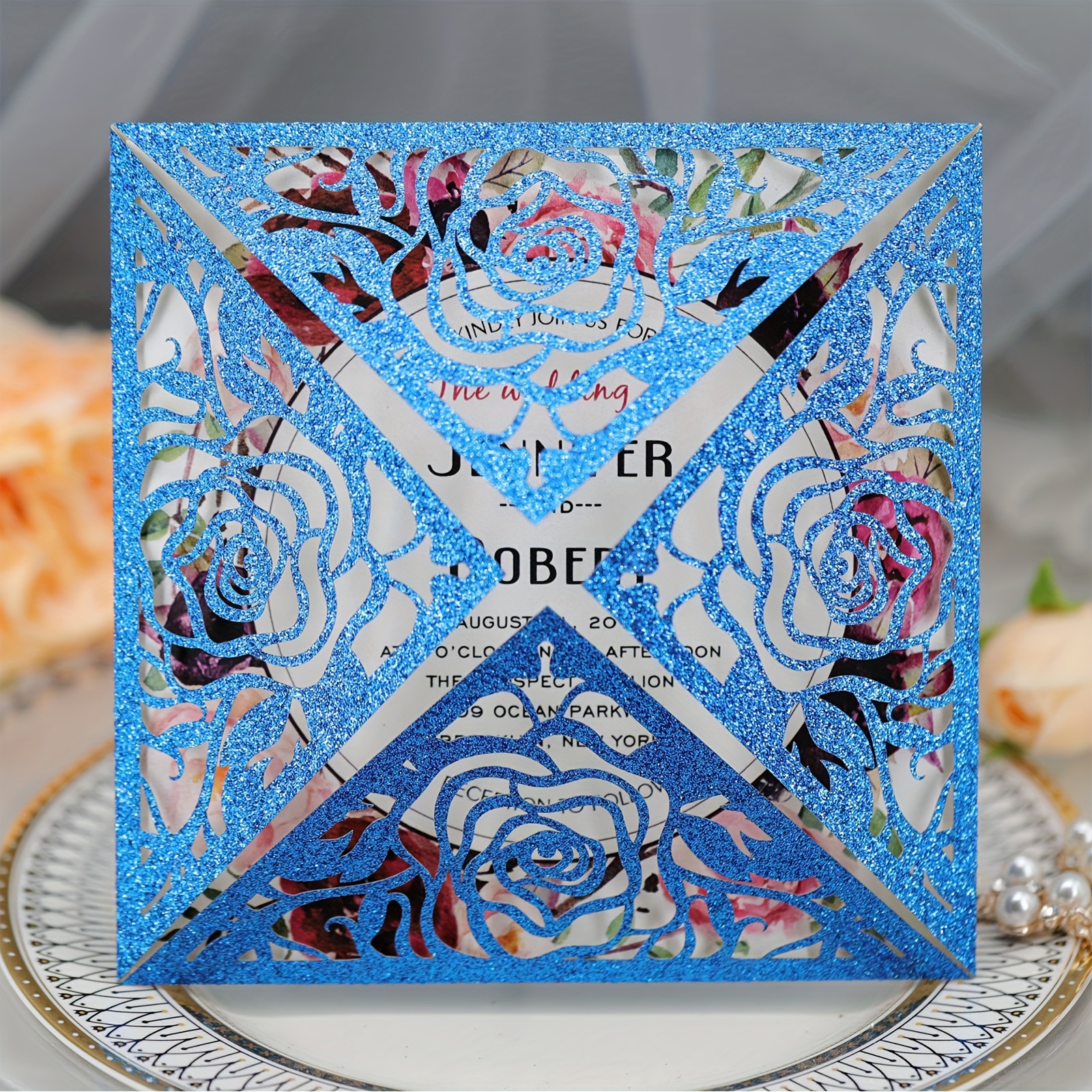 Paper Laser Cut Invitations Luxury 3 d Card Multi color For - Temu