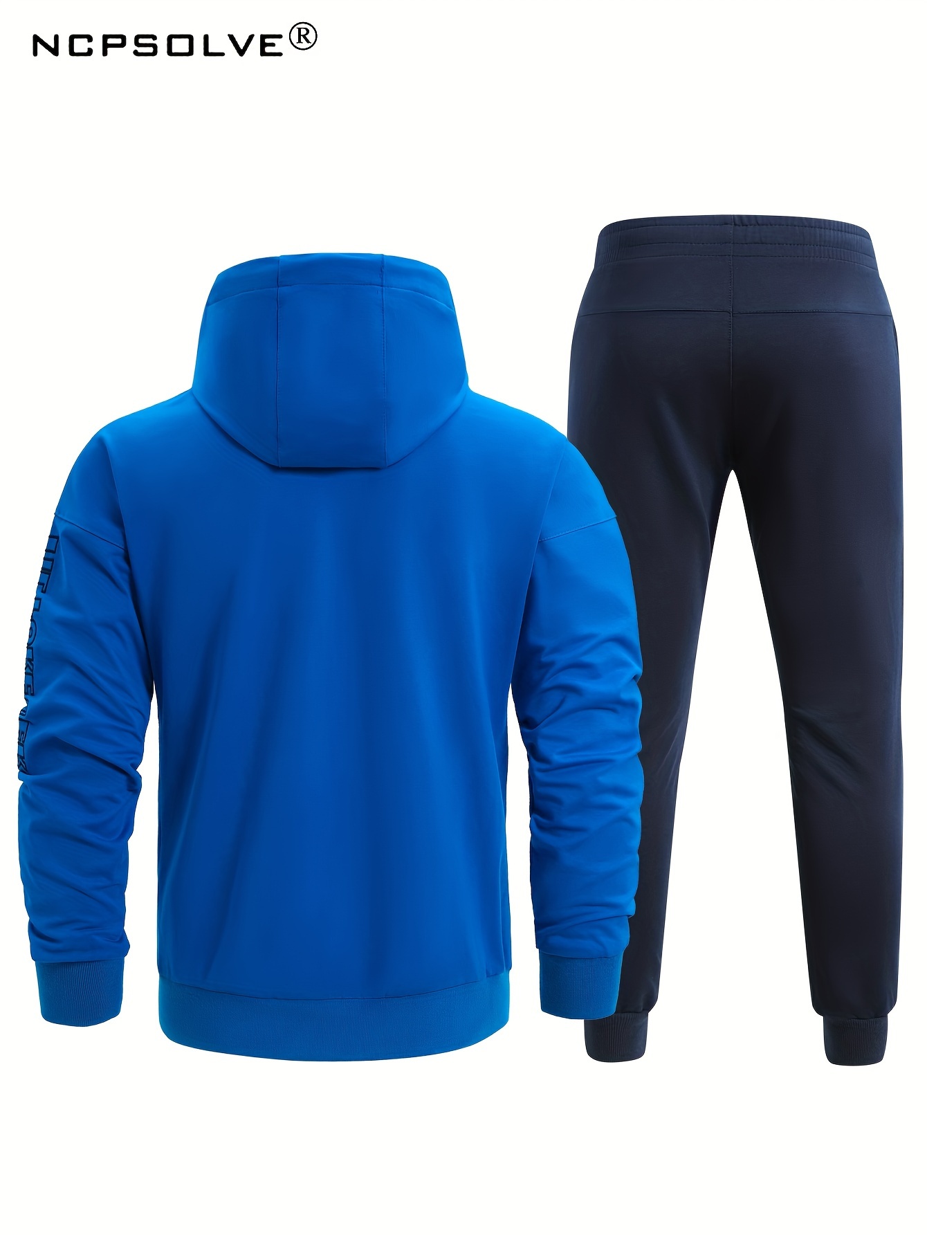 cotton blend classic mens warm athletic 2pcs tracksuit set casual full zip sweatsuits long sleeve hoodie and jogging pants set for gym workout running