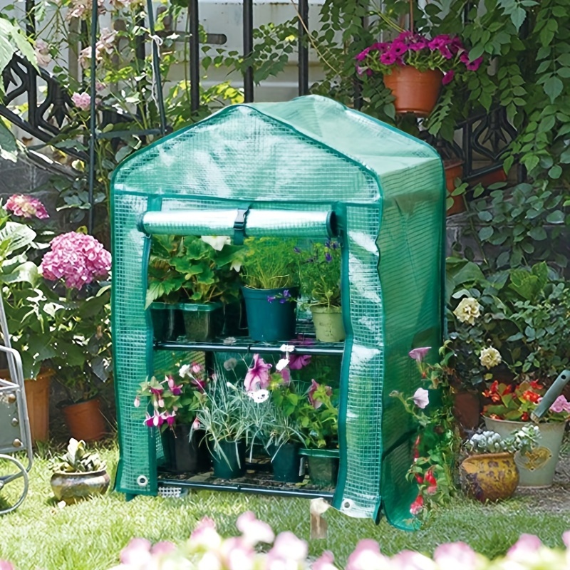 Mini invernadero pequeño para plantas al aire libre en interiores, tienda  de campaña de cultivo portátil con aberturas de cremallera, casa de flores