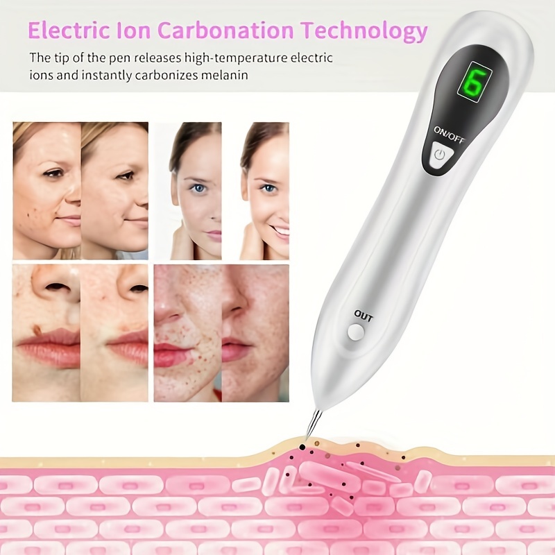 Mole Removal Pen Skin Tags Remover, With 9 Strength Levels/LCD Display,  Replaceable Needles, Rechargeable For Face Body Wart Removal, Freckle,  Nevus, Spot Treatment And Small Tattoo USB Portable : : Beauty