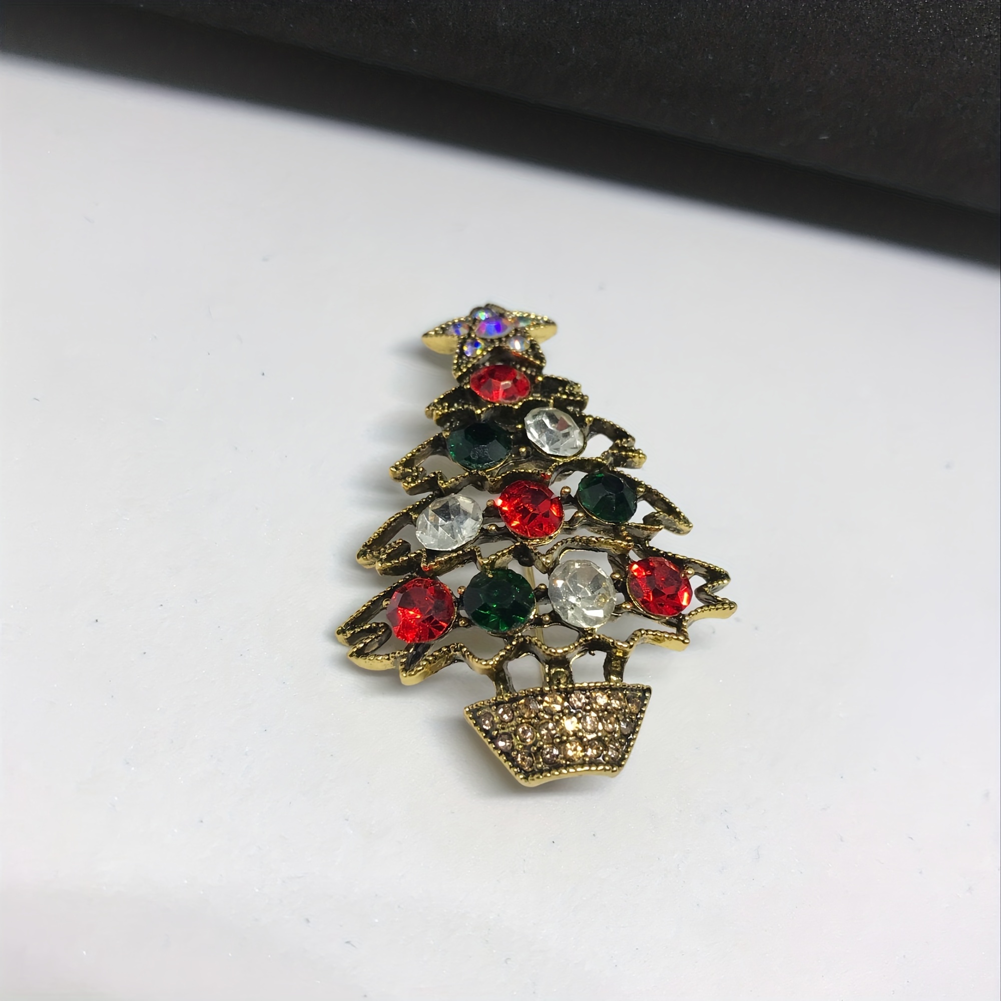 Christmas Gift Alloy Brooch Pin Inlaid Colorful Rhinestone - Temu