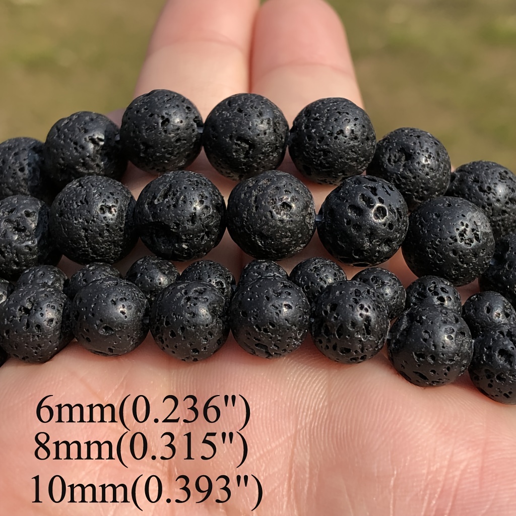  10mm Natural Lava Beads For Jewelry Making, Black Volcanic  Gemstone For Bracelets Necklace Jewelry Festival Decorations Accessories