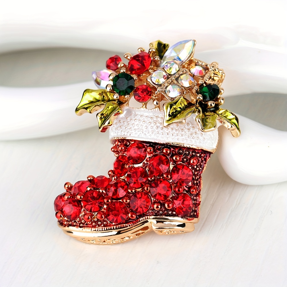 Red Rhinestone Garment Brooch