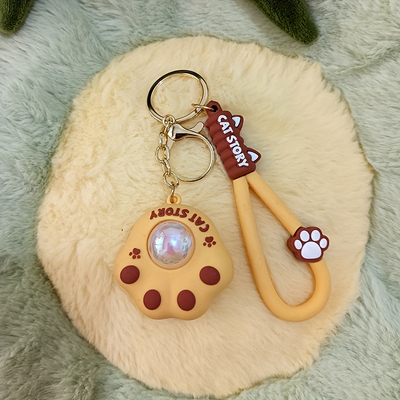 Cat Paw Keychain Pendant with Light for Keys, Backpacks, Wallets