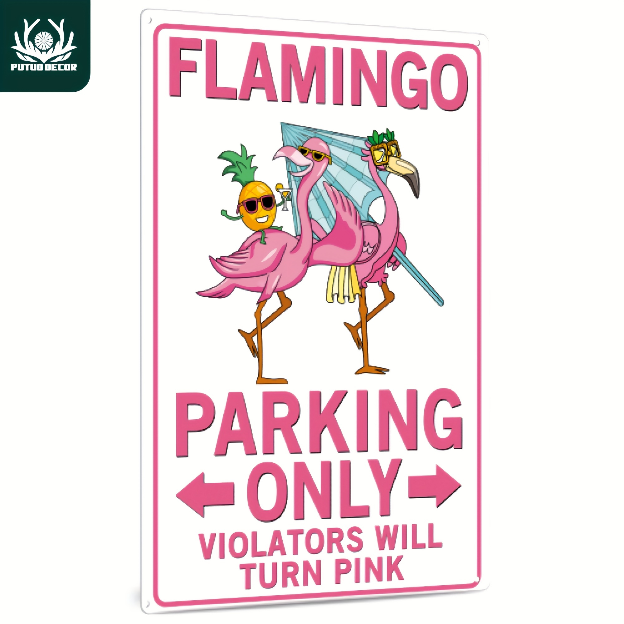 

1pc, Flamingo Parking Only Metal Tin Sign - Vintage Plaque Decor For Home, Restaurant, Bar, Cafe, Garage - Water-proof And Dust-proof Summer Decor