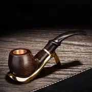 1pc full wood tobacco pipe solid wood vintage high end mens handmade cigarette holder can be washed nan wood tobacco pot two way tobacco appliance details 7
