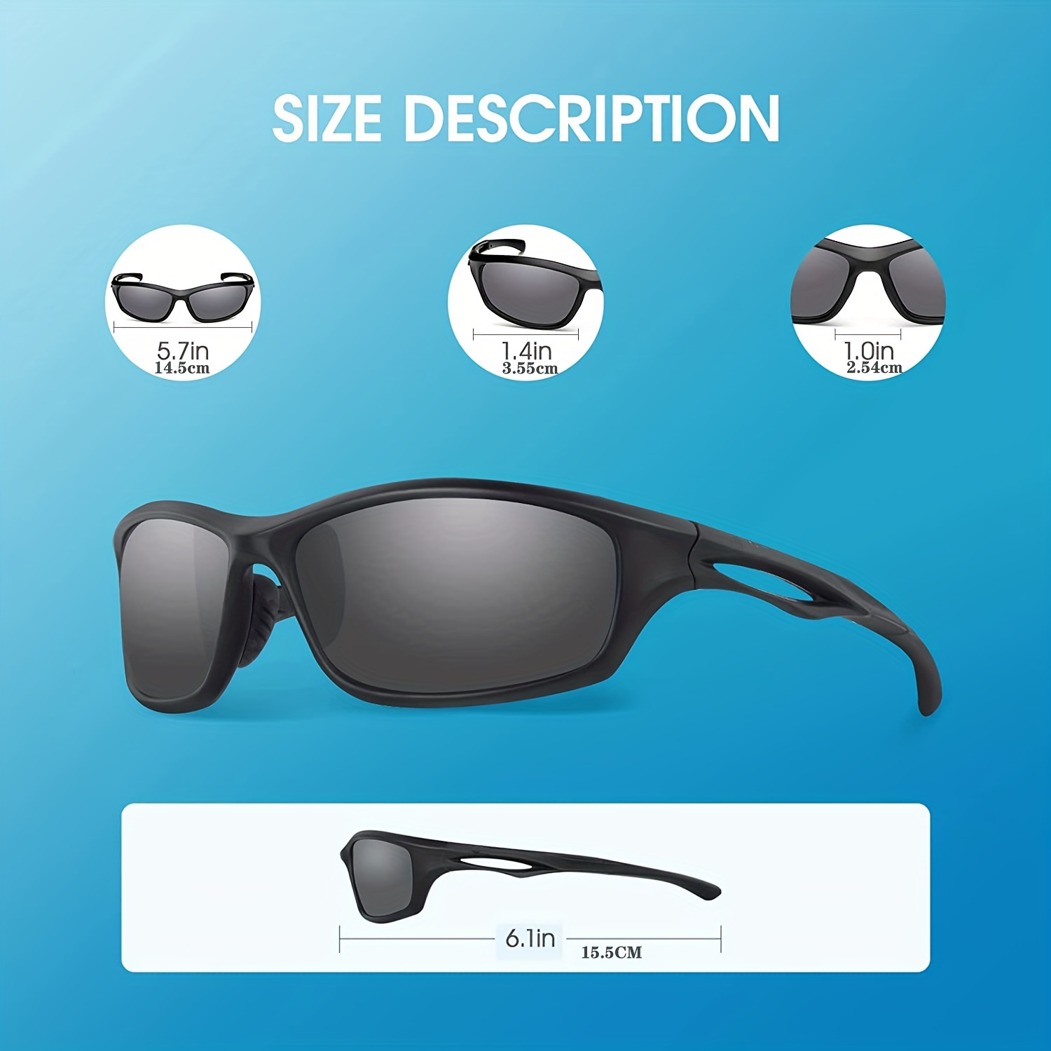 Sports Sunglasses Outdoor Men Driving Running Golfing Shades Fishing Style  New 