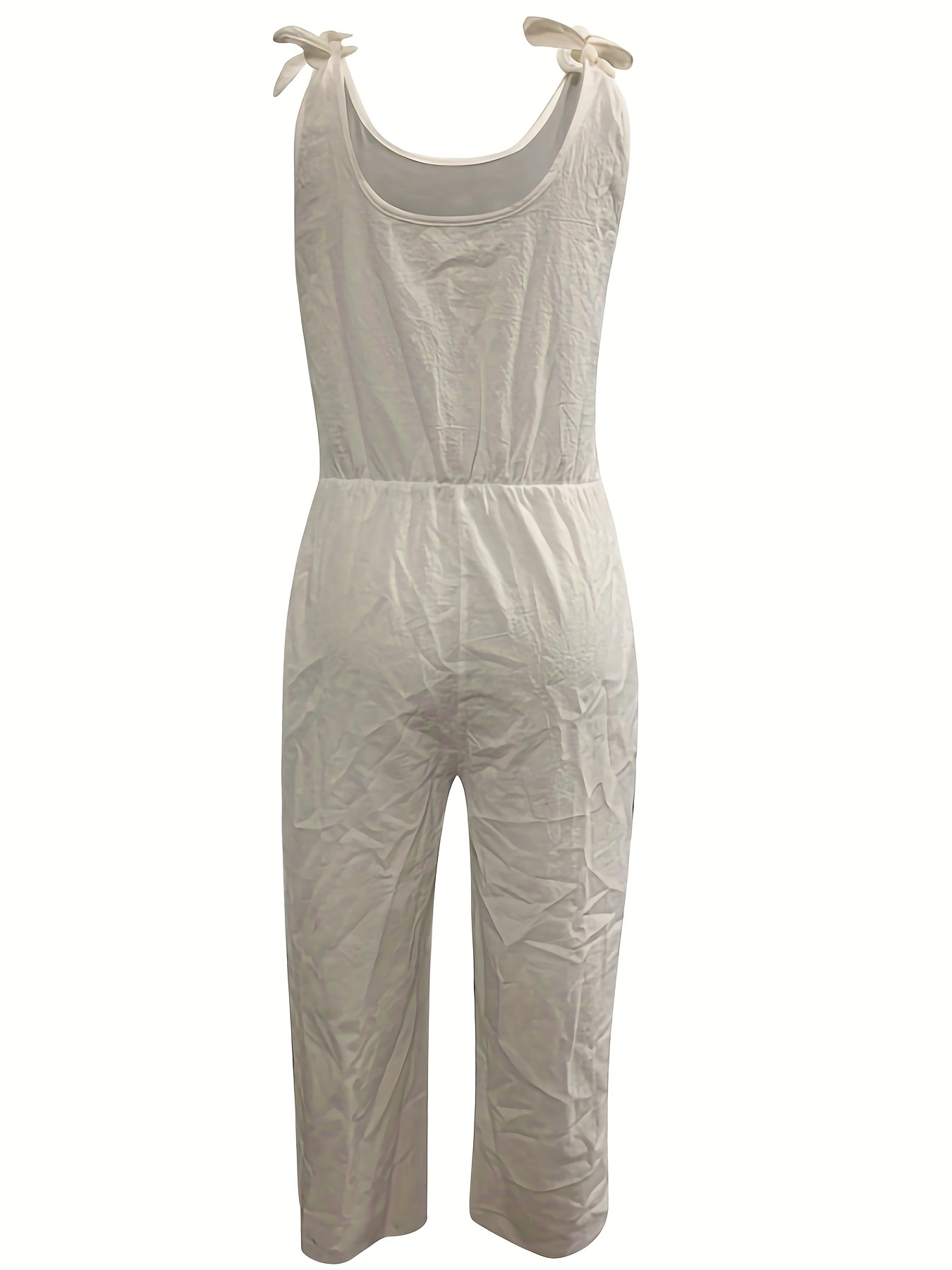 Solid Scoop Neck Jumpsuit Sleeveless Wide Leg