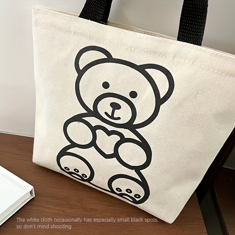 Teddy Bear Shopping Bag, Teddy Bear Canvas Bag, Canvas Shopping Bags