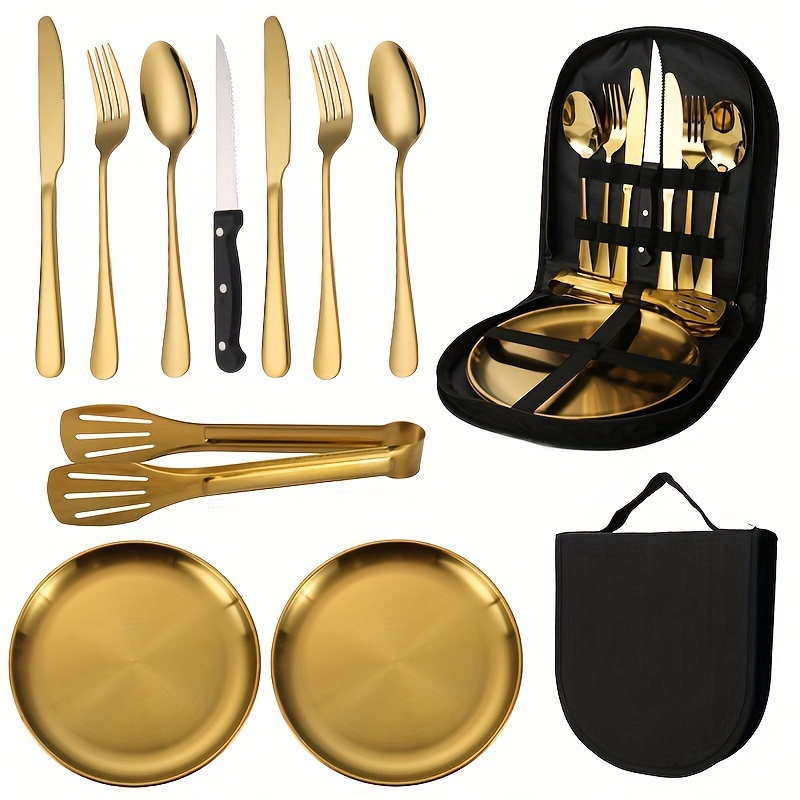 Portable Utensils, Travel Camping Cutlery Set, 10-Piece Including