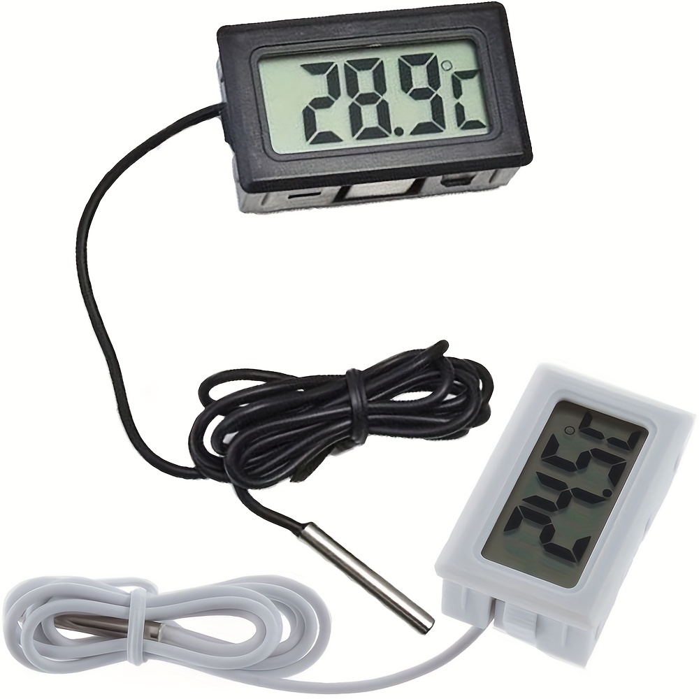 Digital Refrigerator Thermometer LCD Display Thermostat, Oven Thermometer  Freezer Electronic Temperature Hygrometer With Probe For Car Fish Tank